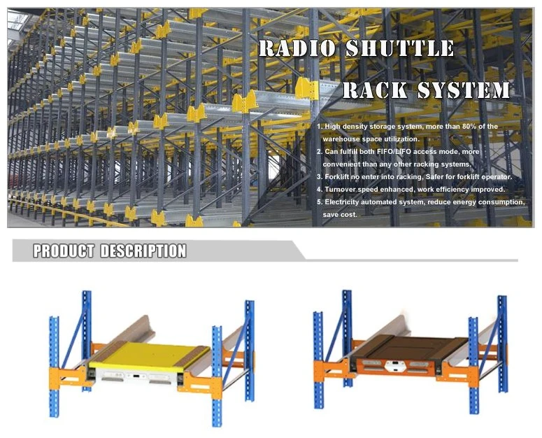 Tobacoo Storage Steel Warehouse Radio Shuttle Rack for Sales