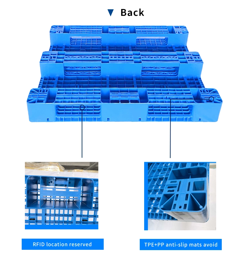 Wholesale OEM Industrial Heavy Duty Steel Reinforced Warehouse Rackable Storage Four-Way Entry Durable HDPE Euro Plastic Pallets for Manufacturer Prices