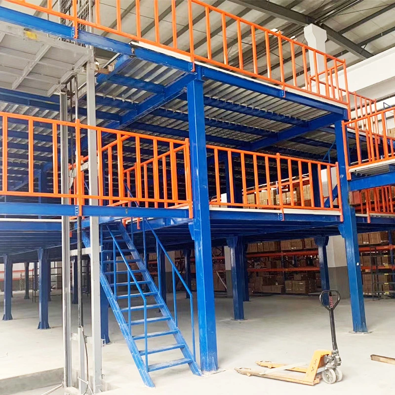 Mezzanine Floor Pallet Racking Strong Bearing Capacity Mezzanine Floors Platform Stable Steel Warehouse Mezzanine Floor